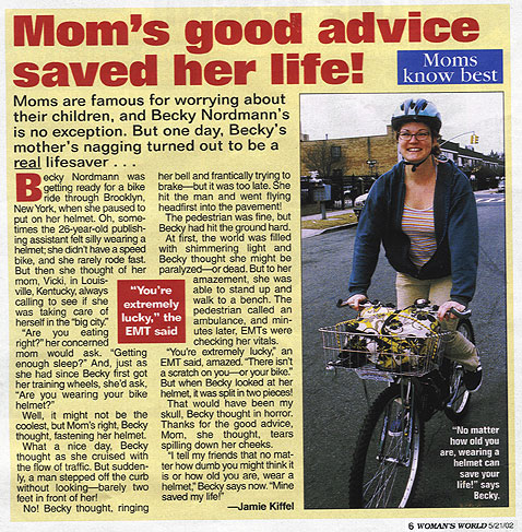 Always wear a helmet when bike riding!